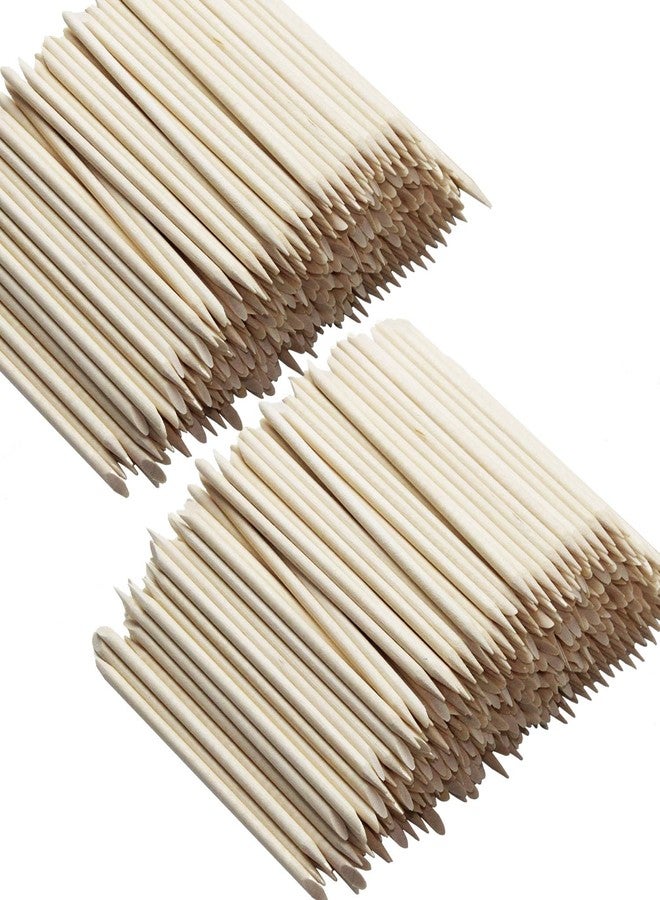 Ourart 800 Pcs Nail Art Orange Wood Sticks, Multi Functional Cuticle Pusher Remover Manicure Pedicure Tool for Manicure & Pedicure - 4.5 inch - Image 1